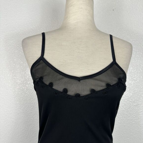 Vintage 90s Y2K Black Slip Dress Misope Women Small Fringe Party Mini Whimsigoth - Picture 3 of 10